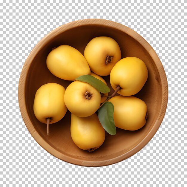 PSD fresh quince in a bowl on transparent background