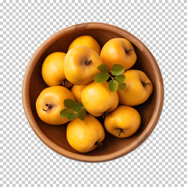 PSD fresh quince in a bowl on transparent background