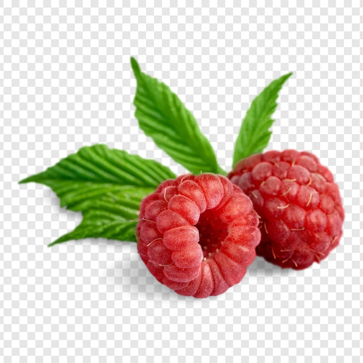 PSD fresh raspberries