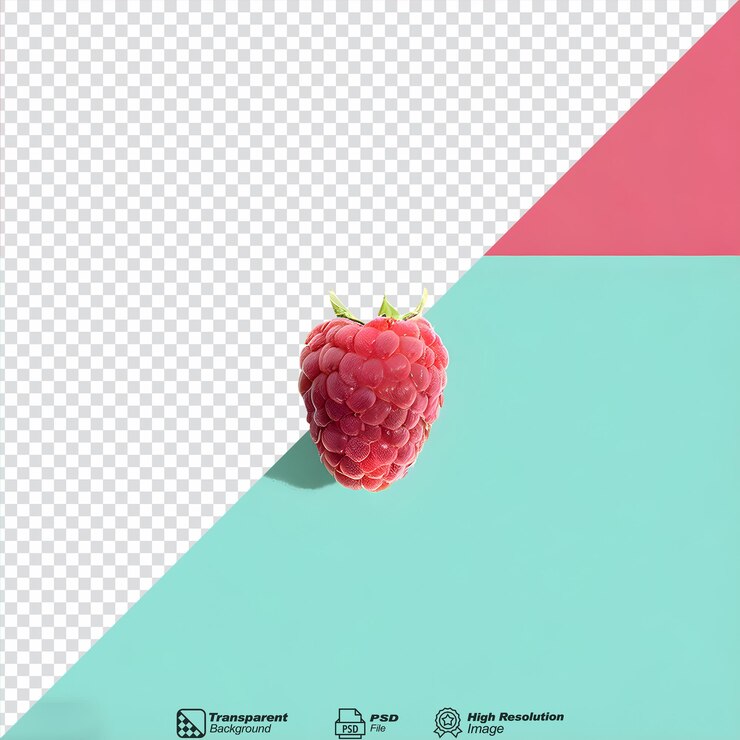 PSD fresh raspberry isolated on transparent background