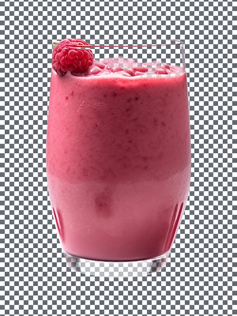 fresh raspberry lim smoothie glass isolated on transparent background