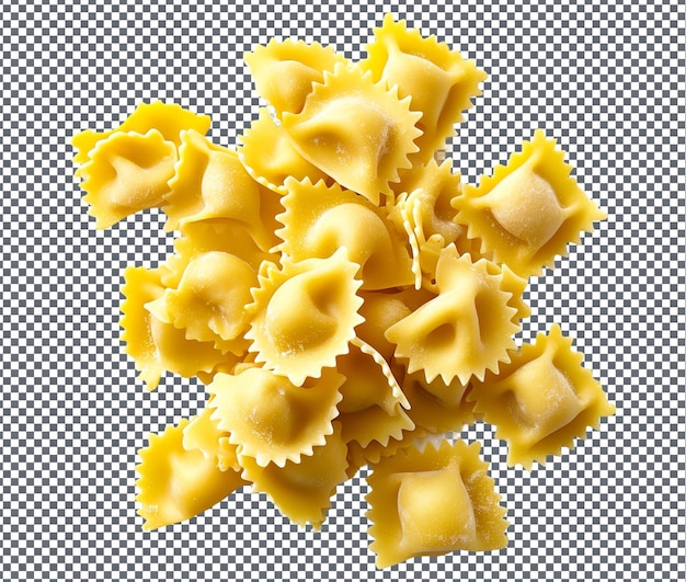 PSD fresh raw agnoletti pasta isolated on transparent background