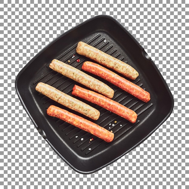 PSD fresh raw meat sausages on transparent background