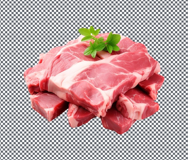 Fresh raw pork meat isolated on transparent background