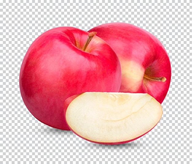 分離された新鮮な赤いリンゴ