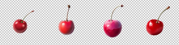 PSD fresh red cherry with water droplets