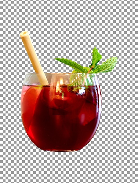 PSD cocktail rosso fresco isolato su sfondo trasparente