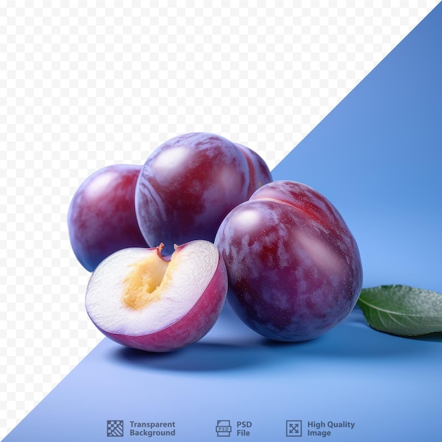 PSD fresh ripe plums transparent background