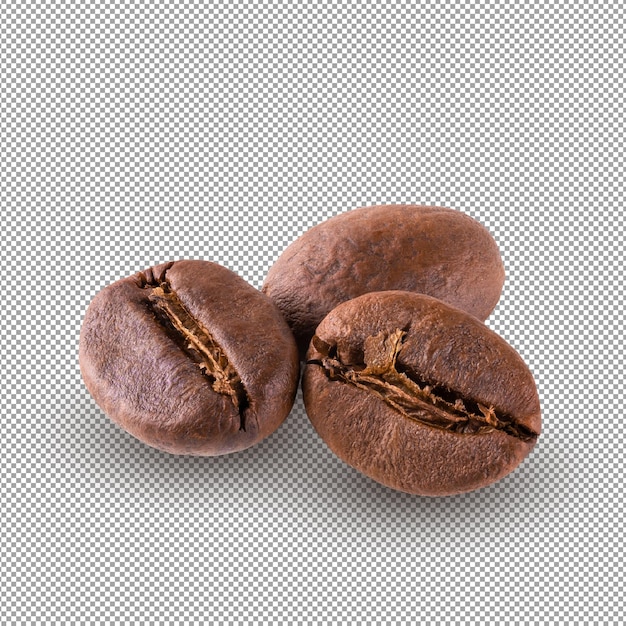 Fresh roasted coffee beans isolated on alpha background