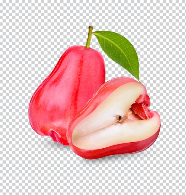 Fresh rose apple with leaves isolated premium psd