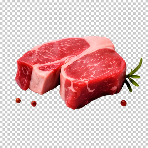 PSD fresh row meat isolated on transparent background