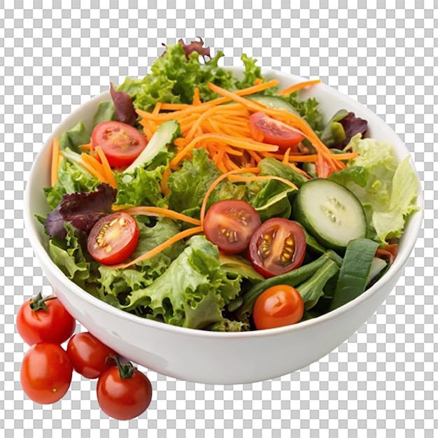 Fresh Salad with Mixed Greens Cherry Tomatoes Cucumber and Shredded Carrots
