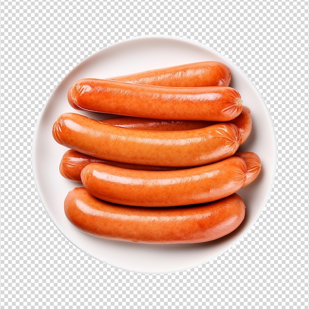 PSD fresh sausages isolated on transparent background png