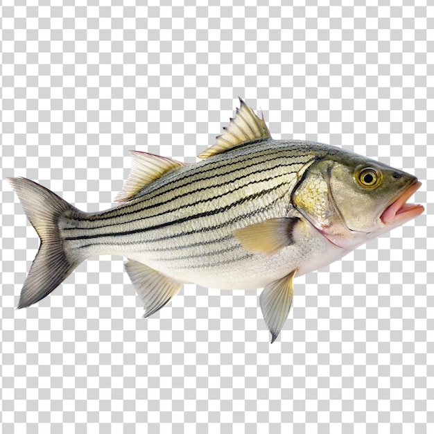 PSD fresh sea bass fish isolated on transparent background fish with clipping path