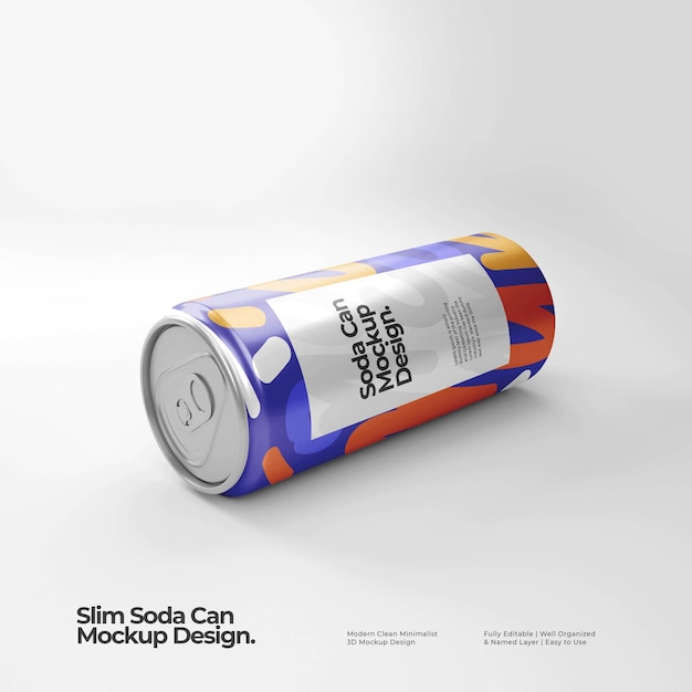 Prodotto di mockup di lattina di soda fresca