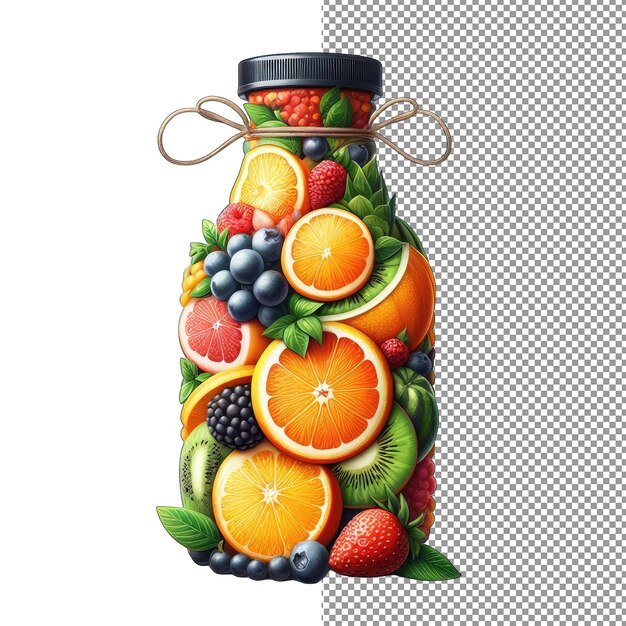 PSD bottiglia di frutta fresca png