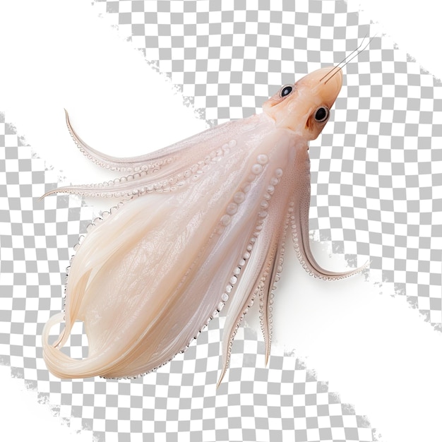 PSD fresh squid isolated on transparent background