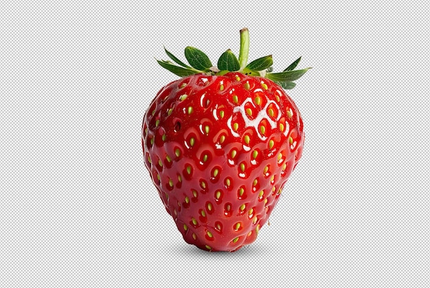 Fresh strawberry on transparent background generative ai