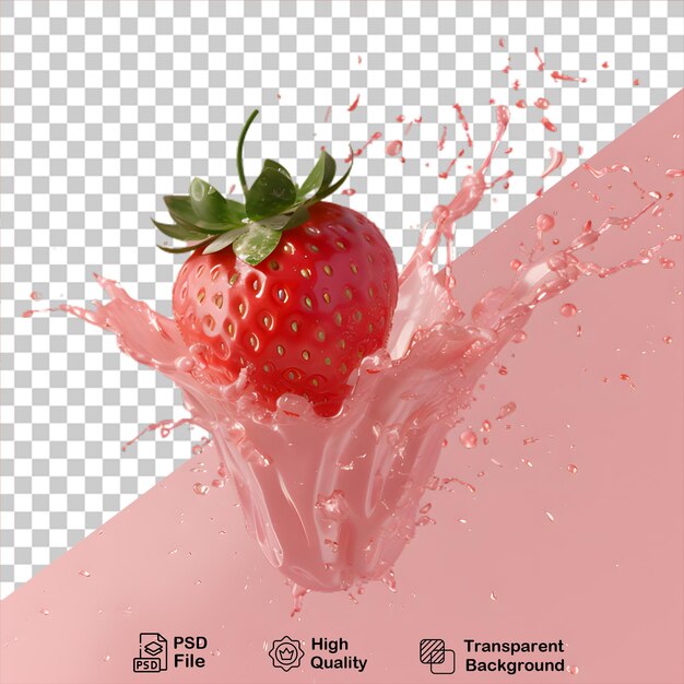 Fragole fresche in acqua isolate su uno sfondo trasparente includono file png