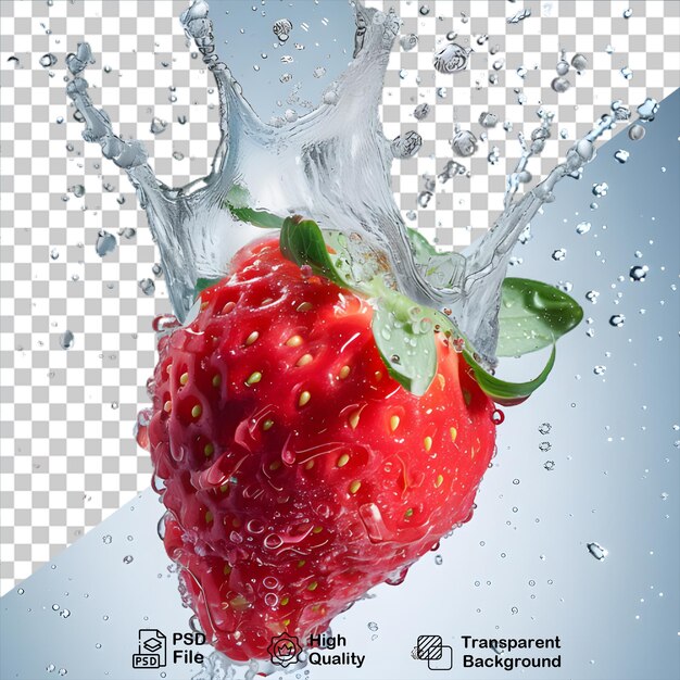 PSD fresh strawberry in water isolated on transparent background include png file