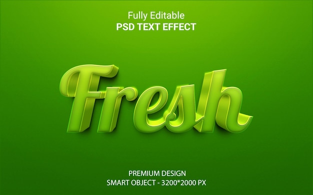 PSD fresh style text effect fully editable