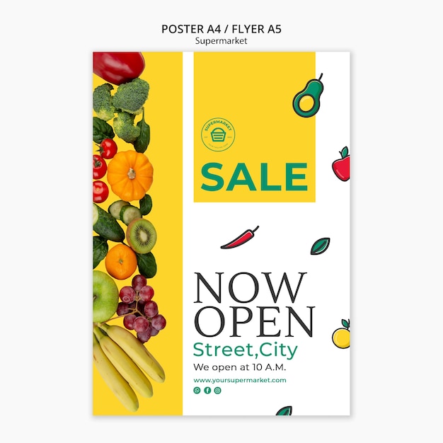 PSD fresh supermarket template design