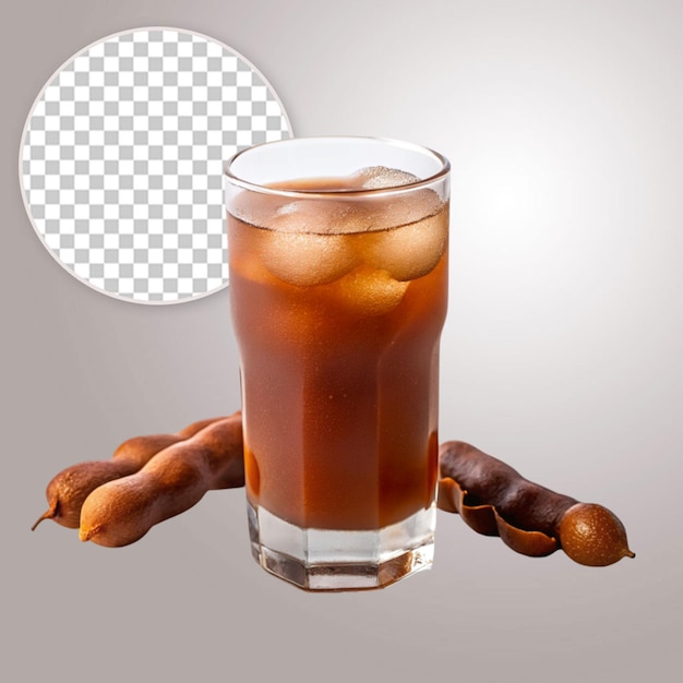 PSD fresh sweet drink tamarind juice tasty drink for refreshing on transparent background