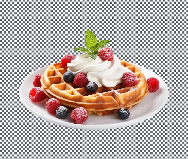 PSD fresh and sweet waffles isolated on transparent background
