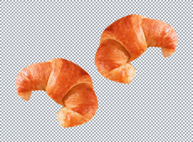 Fresh and tasty croissant over white background