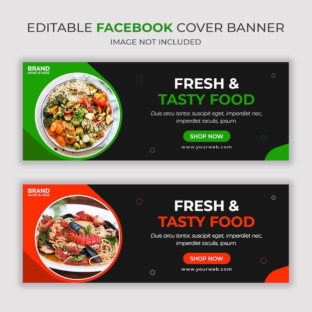 Fresh and tasty food facebook social media banner