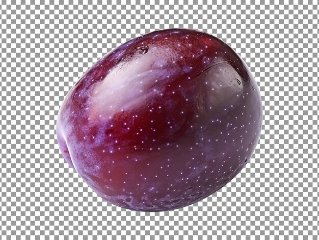 PSD fresh tasty single plum fruit on transparent background