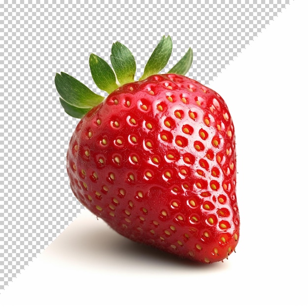 Fresh tasty strawberry isolated on transparent background