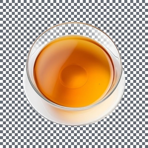 Fresh tea cup with mint leaves isolated on transparent background