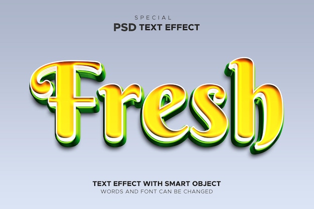 PSD fresh text effect editable smart object