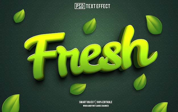 fresh text effect font editable typography 3d text