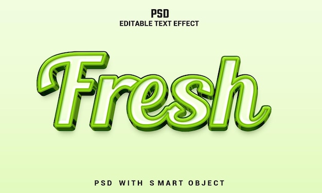 Fresh text effect with a green background