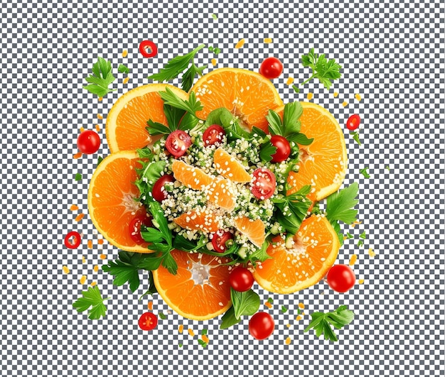fresh tibl tangerine tabouleh isolated on transparent background