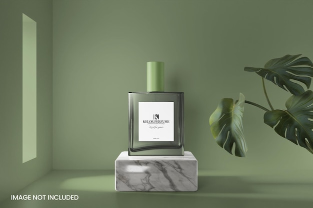 PSD mockup di profumo tropicale fresco