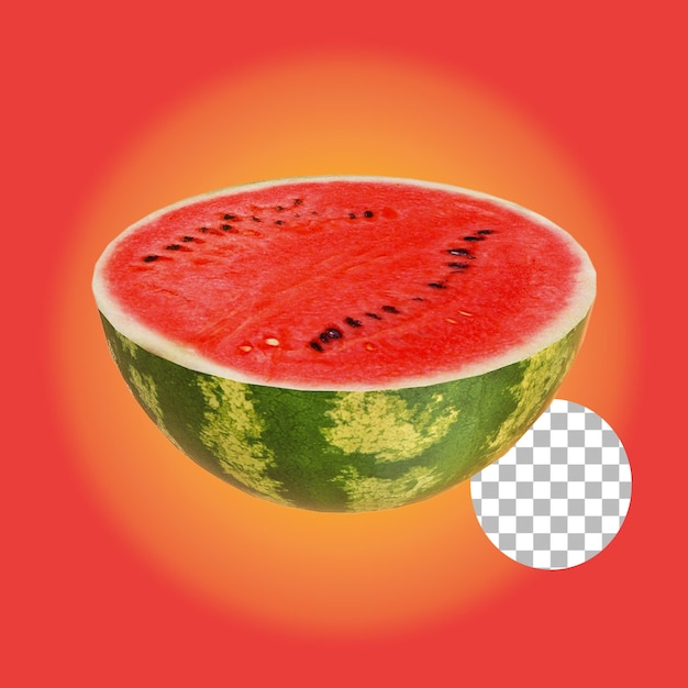 Fresh tropical red water melon fruit isolated