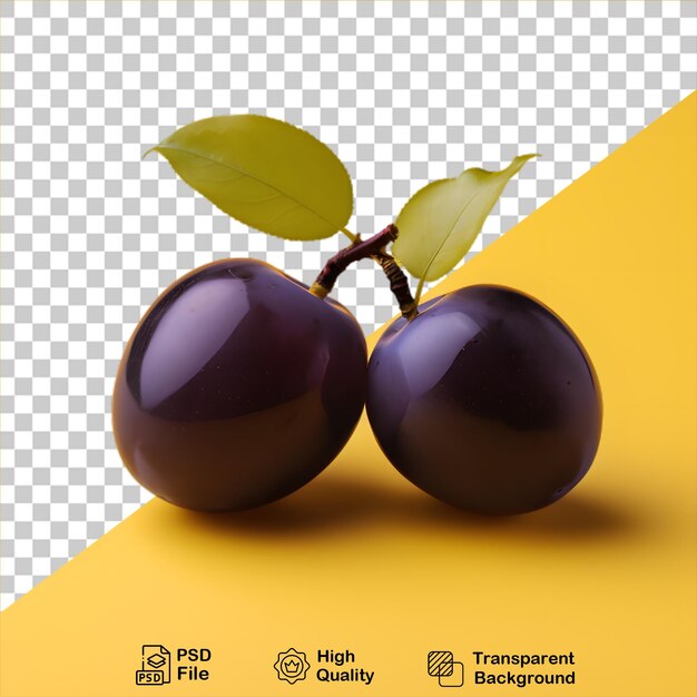 Fresh two plums isolated on transparent background include png file