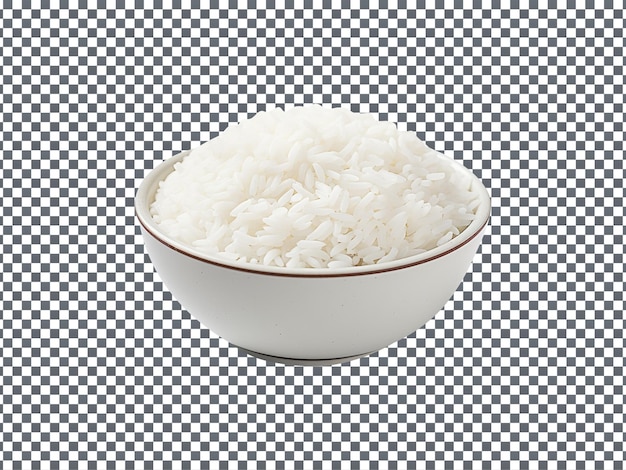 PSD 透明な背景に隔離された新鮮な未調理の米の鉢