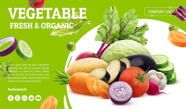 PSD fresh vegetable banner template