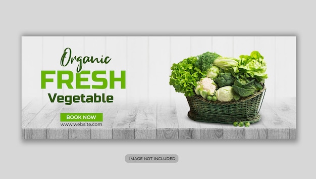 PSD modello di banner web di copertina di facebook per la vendita di generi alimentari di verdure fresche