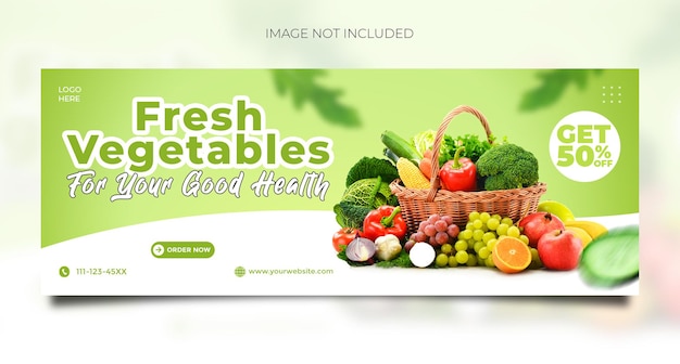 PSD fresh vegetable social media promotion and instagram banner template