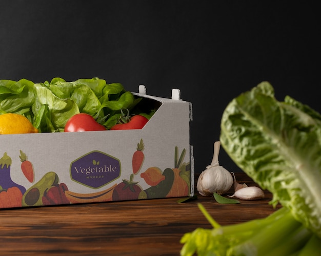 PSD fresh vegetables carton box