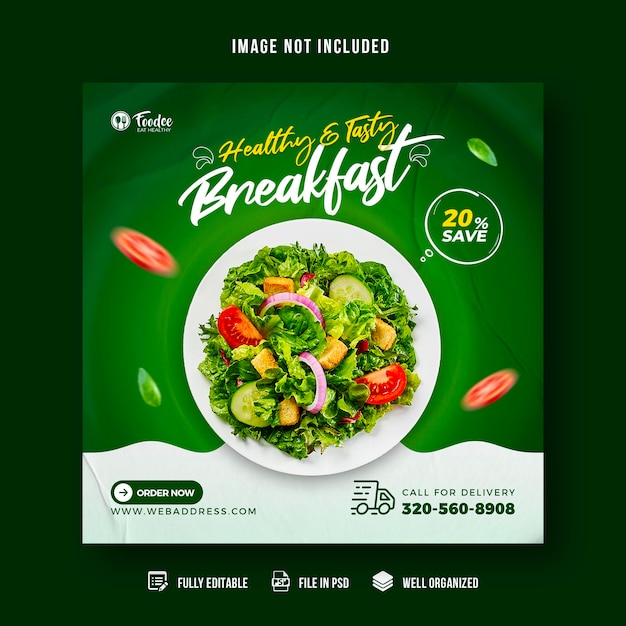 Fresh vegetables food social media post banner for Facebook and Instagram ads premium PSD