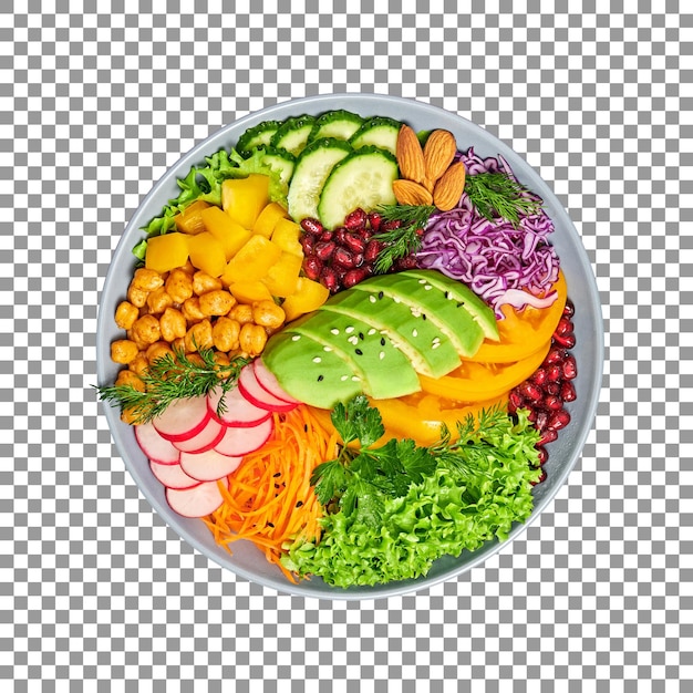 Fresh vegetables with a variety of fruits on transparent background