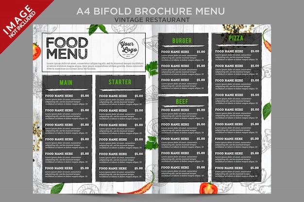 Fresh Vintage Brochure Menu Inside Bifold Series