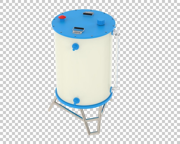 PSD fresh water tank on transparent background 3d rendering illustration