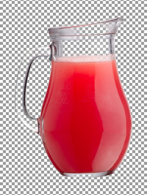PSD fresh watermelon juice in a jug isolated with transparent background